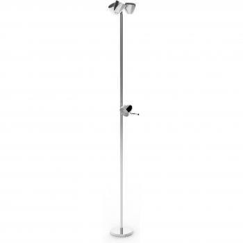 Lampadaire à LED Trio, 4 lampes et liseuse, chromé