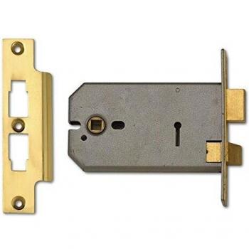 Polished Brass 3 Lever Horizontal Mortice Lock