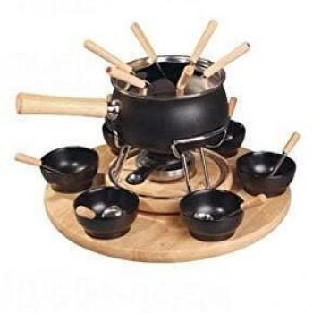 Service à Fondue Noir Mat 25 Pièces Émaillées Eva