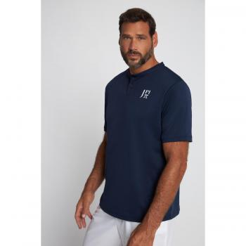 JP1880 Plus Size Men's Active Henley, Short Sleeve, Blue, Size L, Polyester
