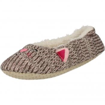 Cat‑Lined Bliss Slippers – Eaze Grey Cream for Ladies, Size 5‑6