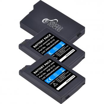 Pepinillo 2400mAh Batterij + LED USB Oplader voor PSP3000