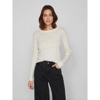 Vila Strickpullover mit Rippstruktur in Weiß
