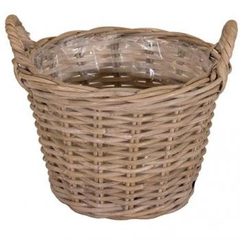 Rattan Pflanzkorb natur mit Henkel