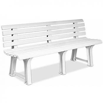 Banc de Jardin Résine Blanc 145x49 cm