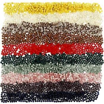 Perles en verre acrylique bleu-brun-vert clair gris clair orange