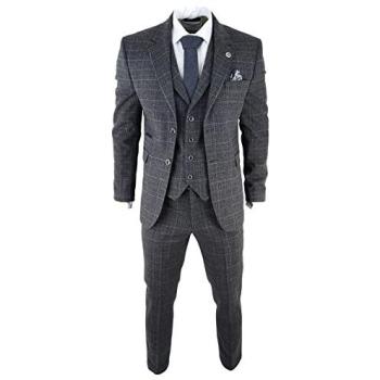 AK Grey Tweed Suit Set – 52R (Three Pieces)