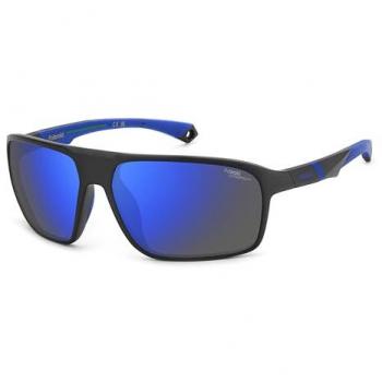 Polaroid 7058S Matte Black Blue Mirror Sunglasses – 64mm