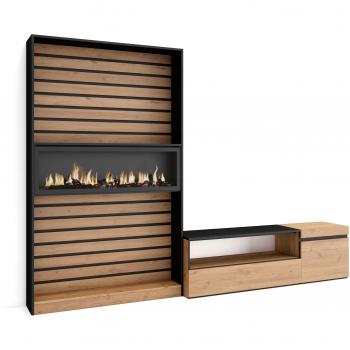 Muebles de Salón para TV 260 cm con Chimenea