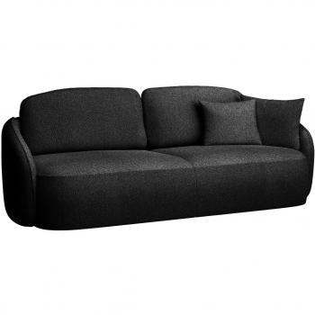 Canapé convertible en tissu chenille noir 3 places