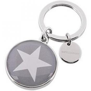 GIFTCOMPANY Schlüsselanhänger Stern dunkelgrau/weiß