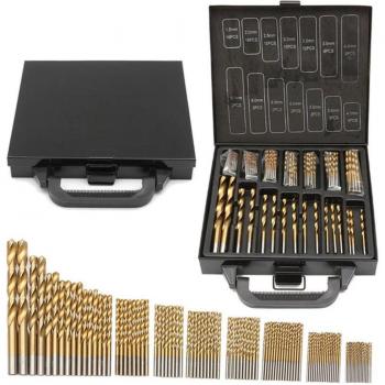 99pcs High Speed Steel Spiral Drill Bits for Woodworking