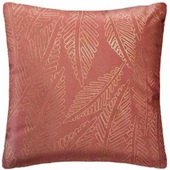 Coussin en velours 40 cm x 40 cm Rose et doré