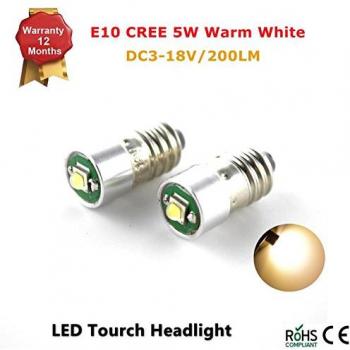 E10 Cree LED bulb Petzl Head Torch Headlamp Zoom Duo 3W 200LM 3-18v
