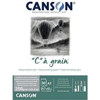 CANSON Zeichenpapierblock C Ã  grain Couleur, grau meliert