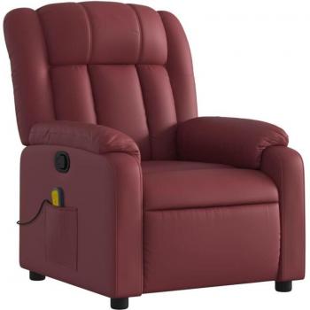 Fauteuil Relaxant Inclinable avec Massage PVC Rouge