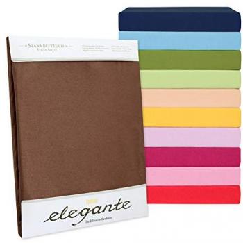 Spannbettlaken ELEGANTE Mako-Jersey 180 x 200 cm-200 x 220 cm, grün (olive)
