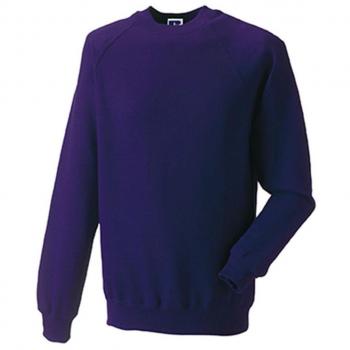 Russell Purple XL Mens Raglan Hoodie