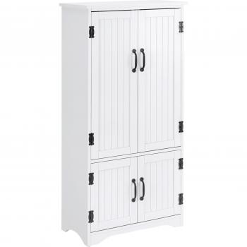 Alacena de Cocina Moderna HOMCOM 4 Puertas 60x30x123 cm Blanco