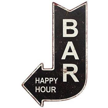 Zeitzone Nostalgisches Blechschild BAR Happy Hour 40x25cm