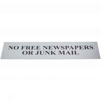 No Free Newspapers Or Junk Mail Sign