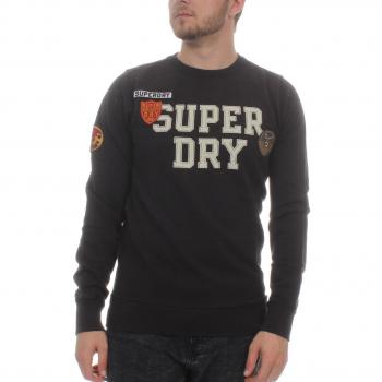 Superdry Pullover für Herren: UPSTATE WASH Crew Sweat, Vintage Schwarz – XXL