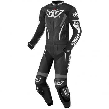 Ropa Motociclista para Mujeres Berik Monza 40 – Cuero Negro/Gris/Blanco