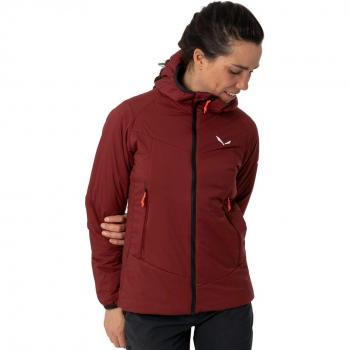 Red Responsive Wool Jacket Salewa Ortles Tirol Femme