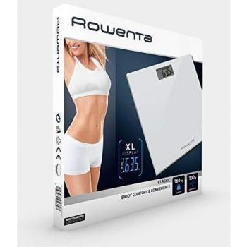 Rowenta BS1131 Classic Bilancia Pesapersone Digitale con Piatto in Vetro, Bianco