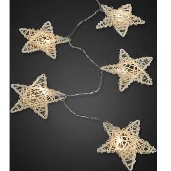 LED‑Streifen mit Rattan-Sternen Hellum 566178 – 16 Sterne, 1,8 m
