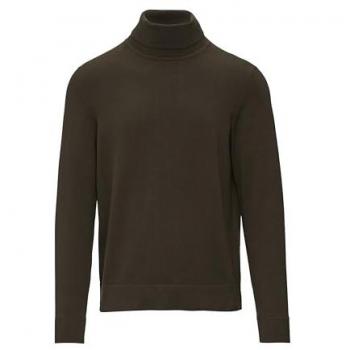 S.Oliver RED LABEL Regular Fit Rollkragenpullover aus Baumwolle Dunkelbraun Größe S