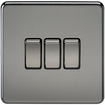 Knightsbridge Screwless 10AX 3-Gang 2-Way Switch