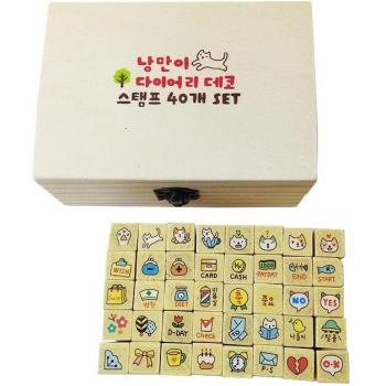 40pcs Kawaii Wood Stamps for Scrapbooking and Decoration