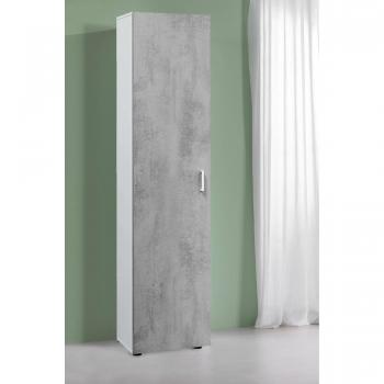 Hoher Säulenschrank in Zement und Weiß