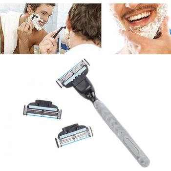 4pcs Men's Razor Blades with Handle for Mache 3