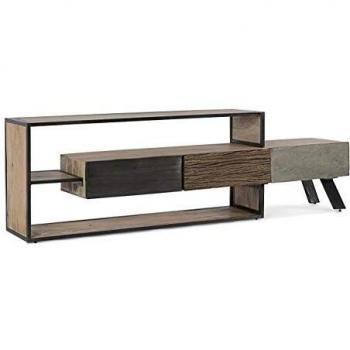 Meuble TV Élégant 3 Tiroirs en Bois Naturel