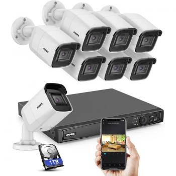 4K Smart Surveillance Kit – 8 Kameras, 8 MP, Dual Light, Nachtsicht, 1 TB (Annke)