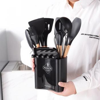 Multi-Color Silicone Kitchen Utensil Set with Storage Box