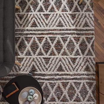 Tapis lounge poil long bohème 80x150 cm couleur variée