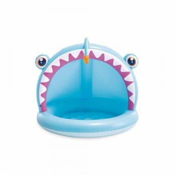 Bañera inflable “Pez Abisal” con parasol, base suave y gran capacidad
