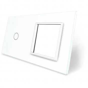 Frontal 2x cristal blanco LEDBOX 1 hueco + 1 botón