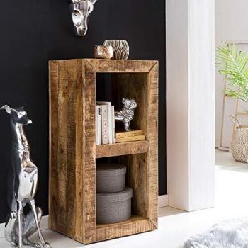 FineBuy Abstellregal RUSTI 45 x 35 x 90 cm aus Mango Massivholz