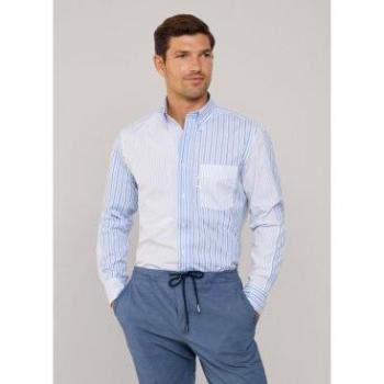 Camicia Estiva a Maniche Lunghe Façon Spec 2XL Blu/Bianco