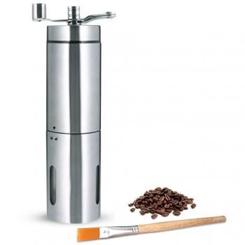 Macinacaffè Portatile PiAEK Acciaio Inox con Spazzola