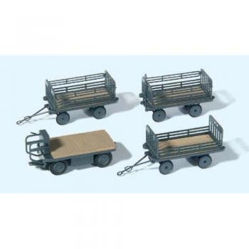 PREISER 17126 1:87 Elektrolokomotive, 3 Anhänger, Stehende Fahrt