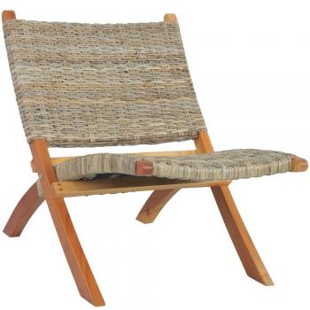 Sedia da Relax in Rattan Kubu e Legno Massello