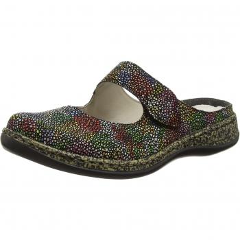 Rieker Women's Clogs 46394, colore Nero (Schwarz (schwarz-multi / 92)), taglia 42