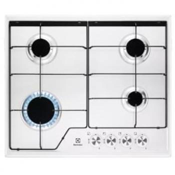 Electrolux Plaque de cuisson gaz série 600 ligne slim 60 cm KGS6424W blanc