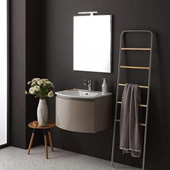 Armoires suspendues à lavabo, 62 cm, couleur cappuccino, miroir rectangulaire – Kiamami Valentina