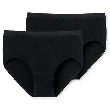 Schiesser Herren Sportslip 2er-Pack Feinripp mit Eingriff schwarz